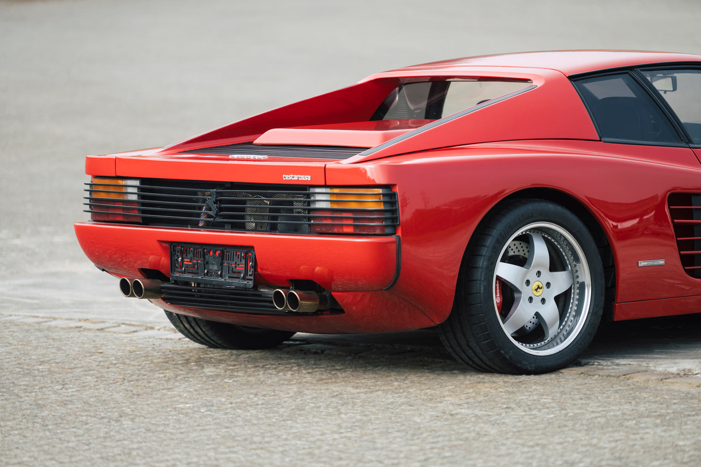 Rear end. 1991 Ferrari Testarossa.