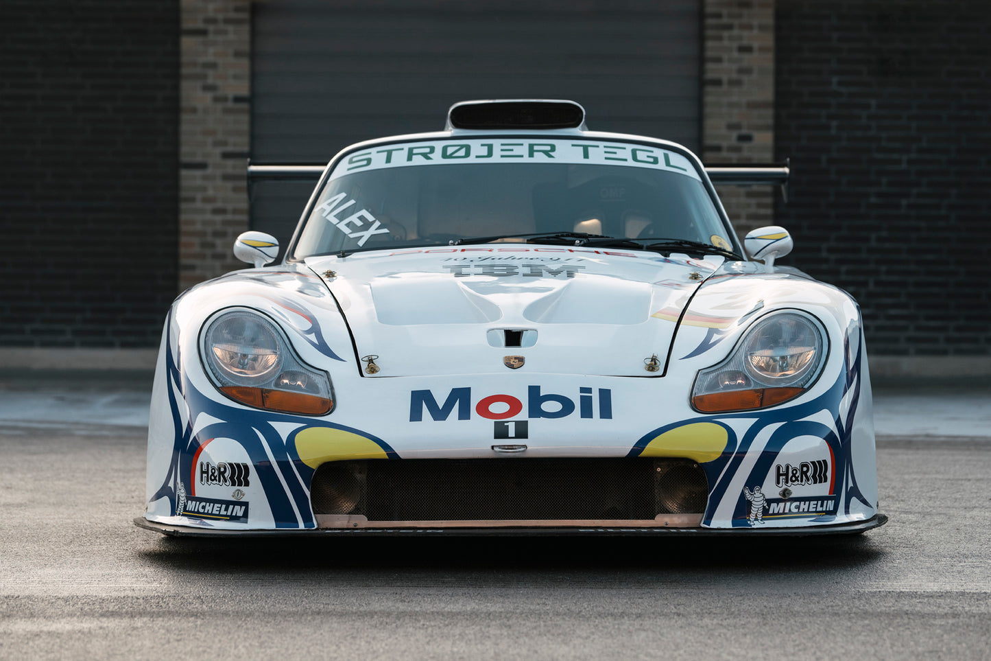 Wide and low front. 1997 Porsche 911 GT1.