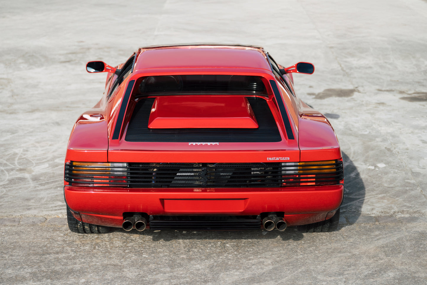 Exhaust of 1991 Ferrari Testarossa for sale.
