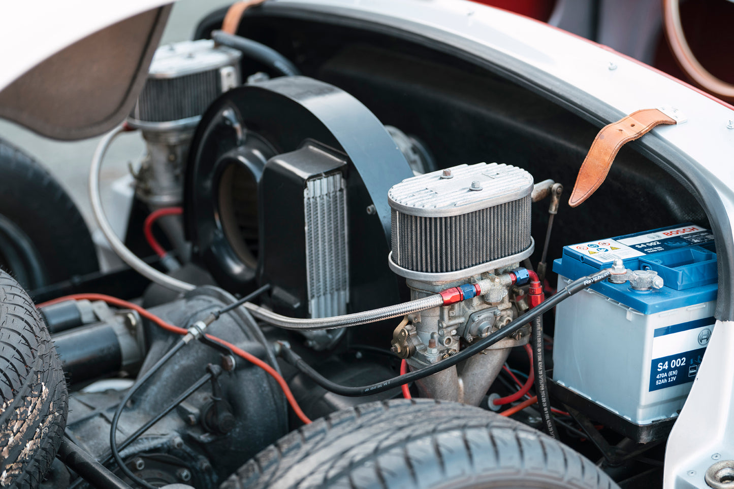 Engine closeup. 1955 Beck 550 Spyder for sale.