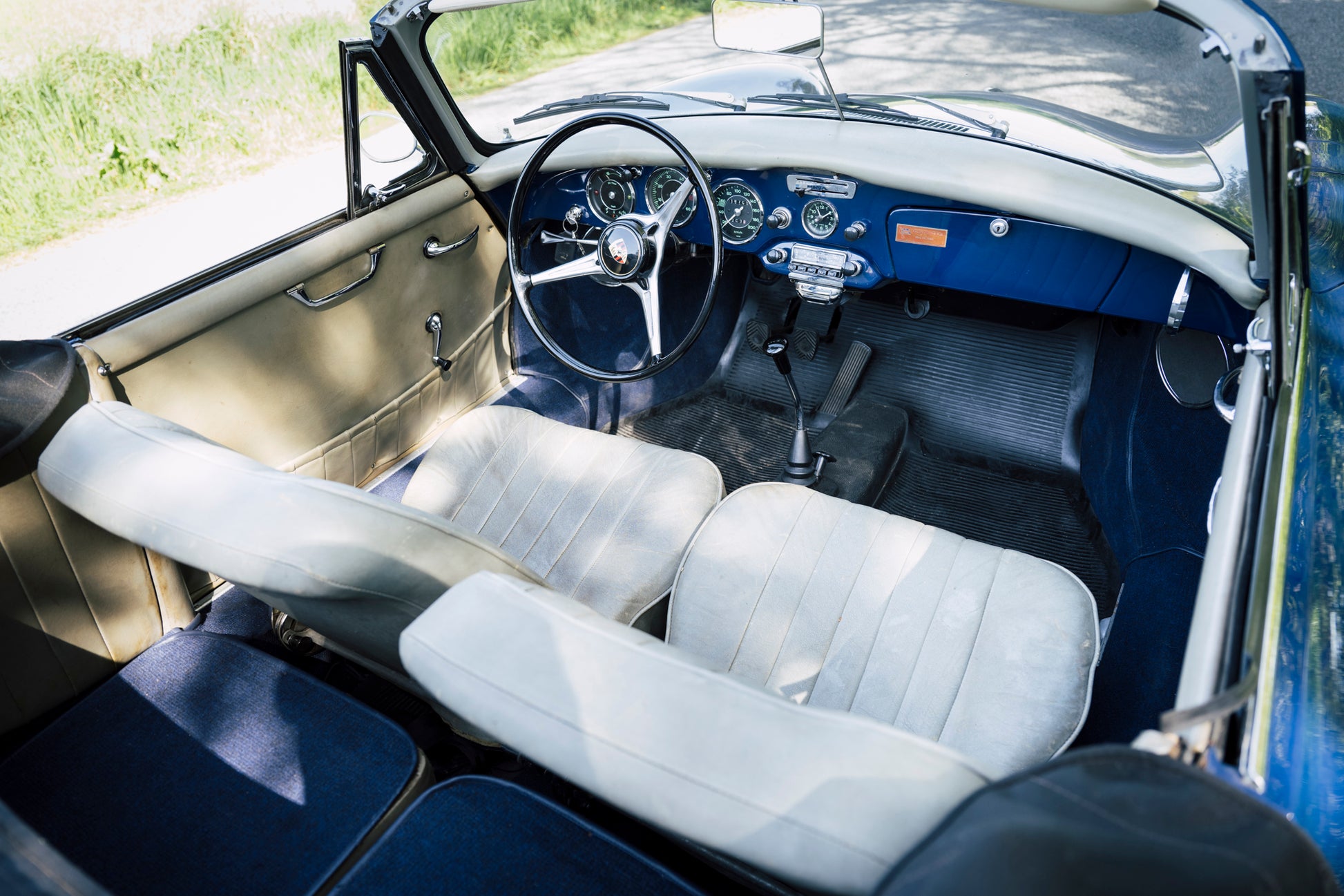 Interior of a 1962 Porsche 356 B 1600 S Cabriolet T6 for sale.