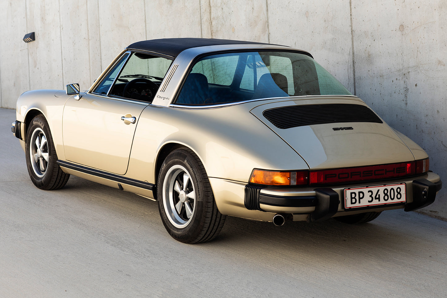 1975 Porsche 911S Targa with roof.