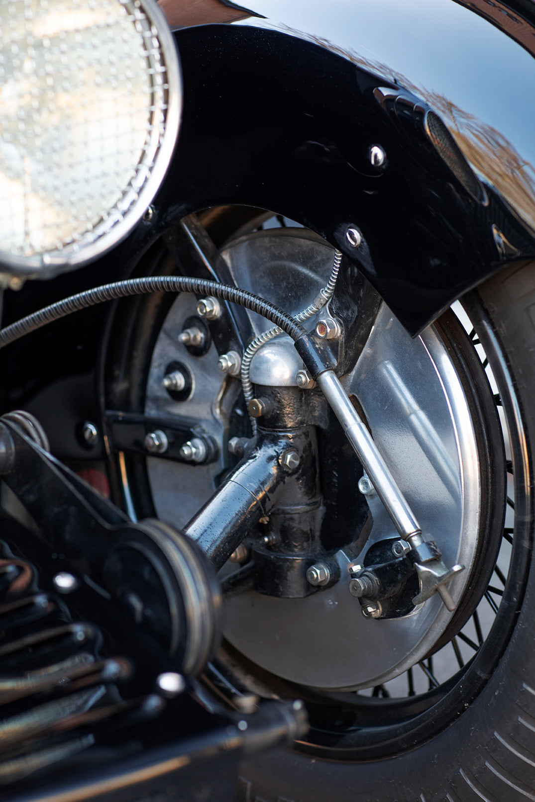 Suspension and brakes. 1933 Aston Martin Le Mans Short Chassis.