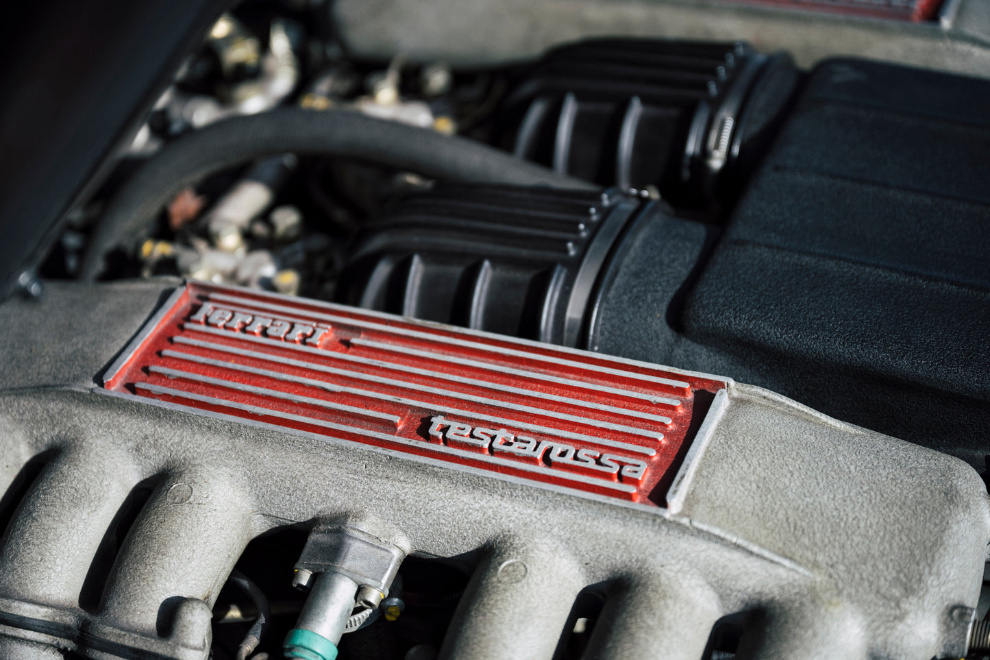 Engine branding. 1991 Ferrari Testarossa.