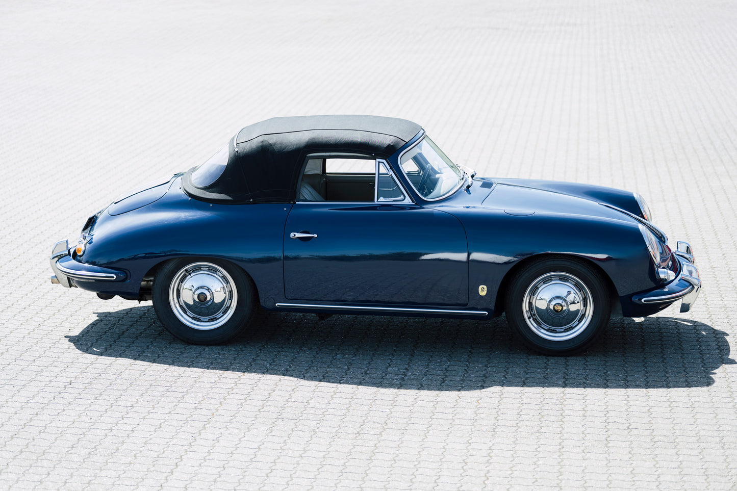 Brightly lit 1962 Porsche 356 B 1600 Super 75 Cabriolet T6.