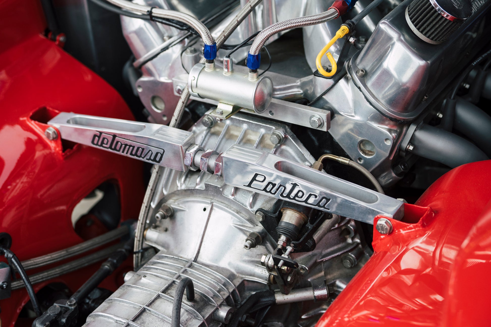 Engine detail. 1973 DeTomaso Pantera To GT5-S Specification. For sale.