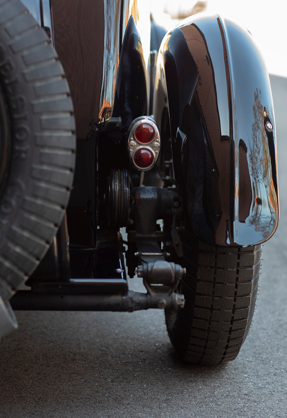 Rear light. 1933 Aston Martin Le Mans Short Chassis classic car.