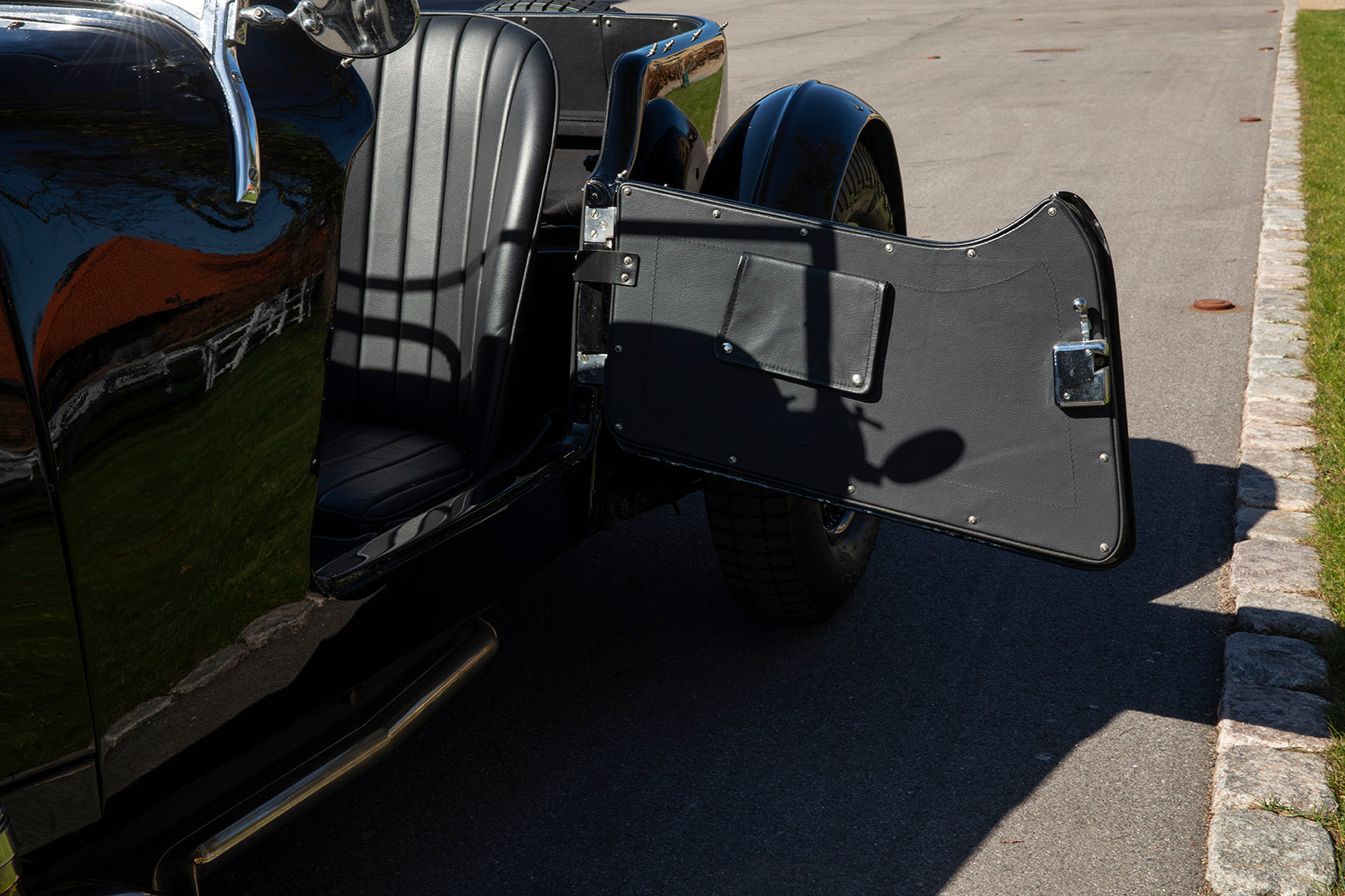 Door upholstery. 1933 Aston Martin Le Mans Short Chassis.