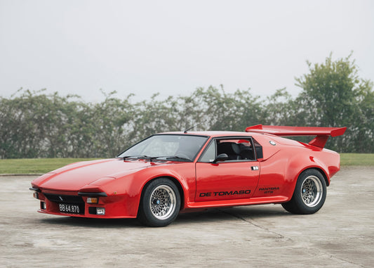 Red 1973 DeTomaso Pantera To GT5-S Specification racecar for Sale.