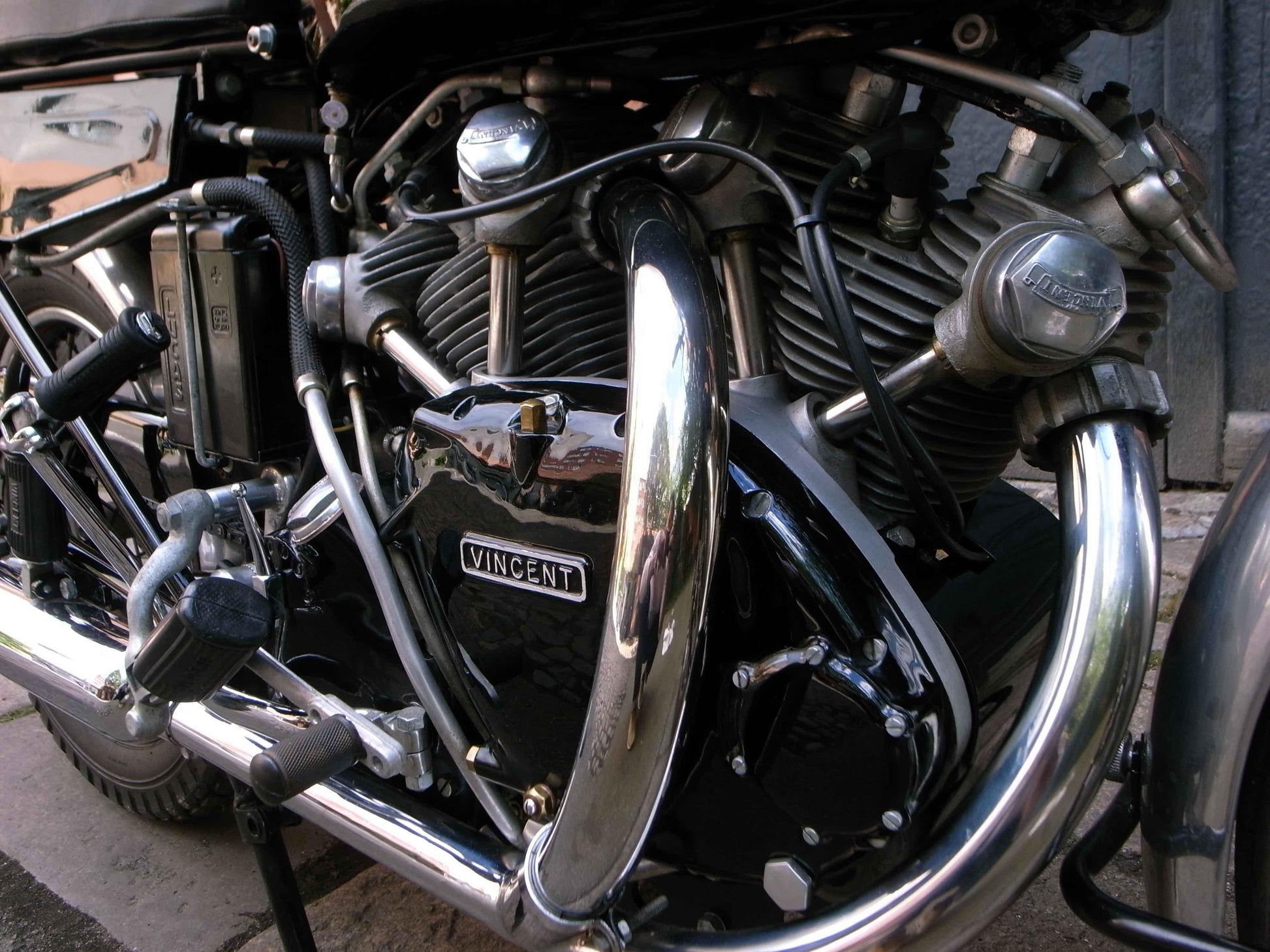Engine exhaust. 1955 Vincent Black Shadow Series D for sale.