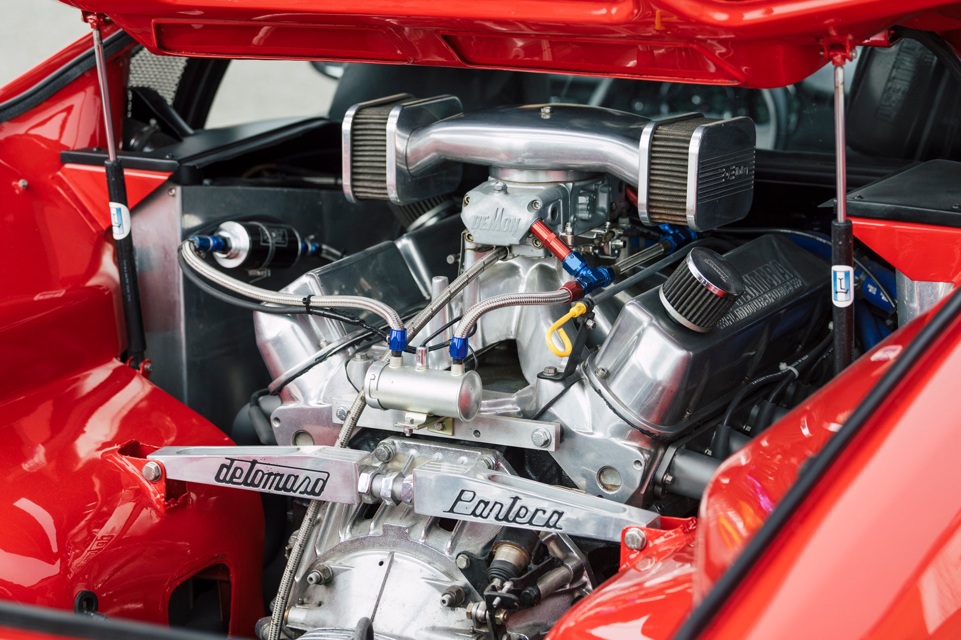 Engine closeup. 1973 DeTomaso Pantera To GT5-S Specification for sale.