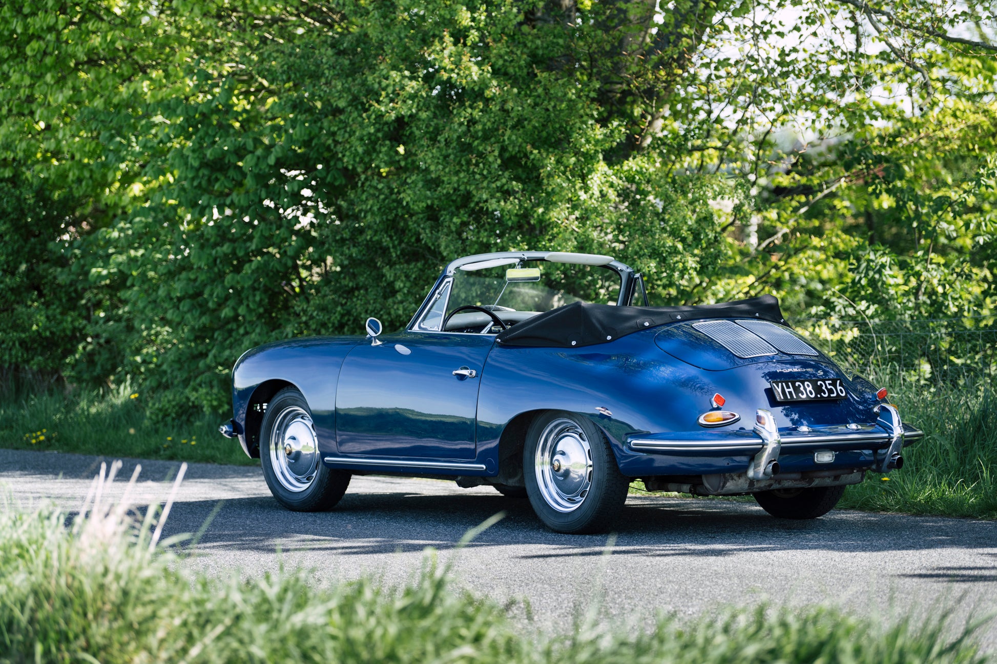 1962 Porsche 356 B 1600 S 75 Cabriolet T6 rear and back profile.