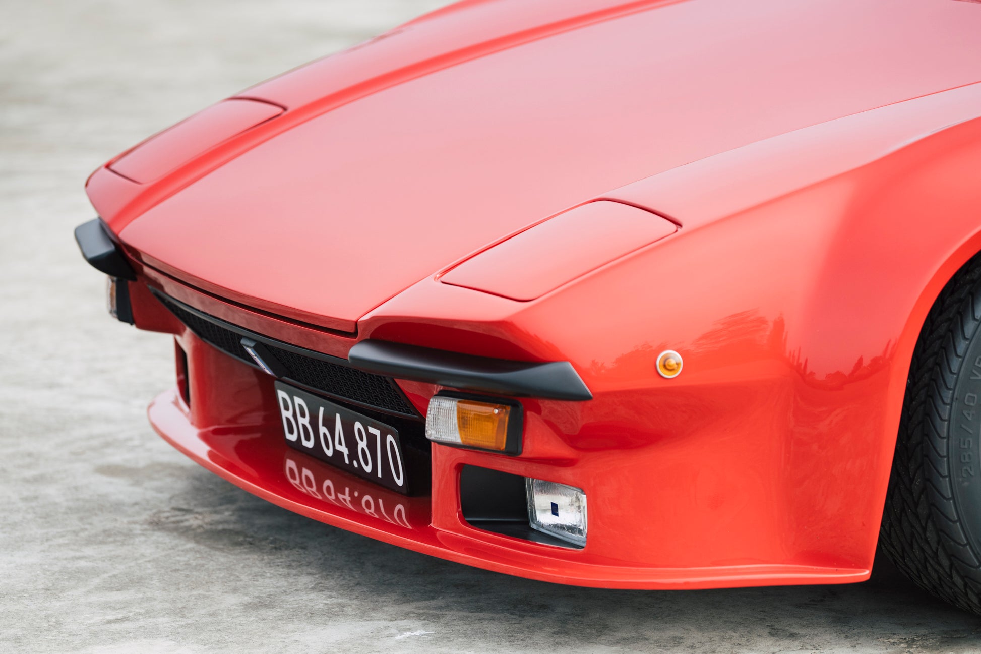 Historic plates closeup. 1973 DeTomaso Pantera To GT5-S Specification.