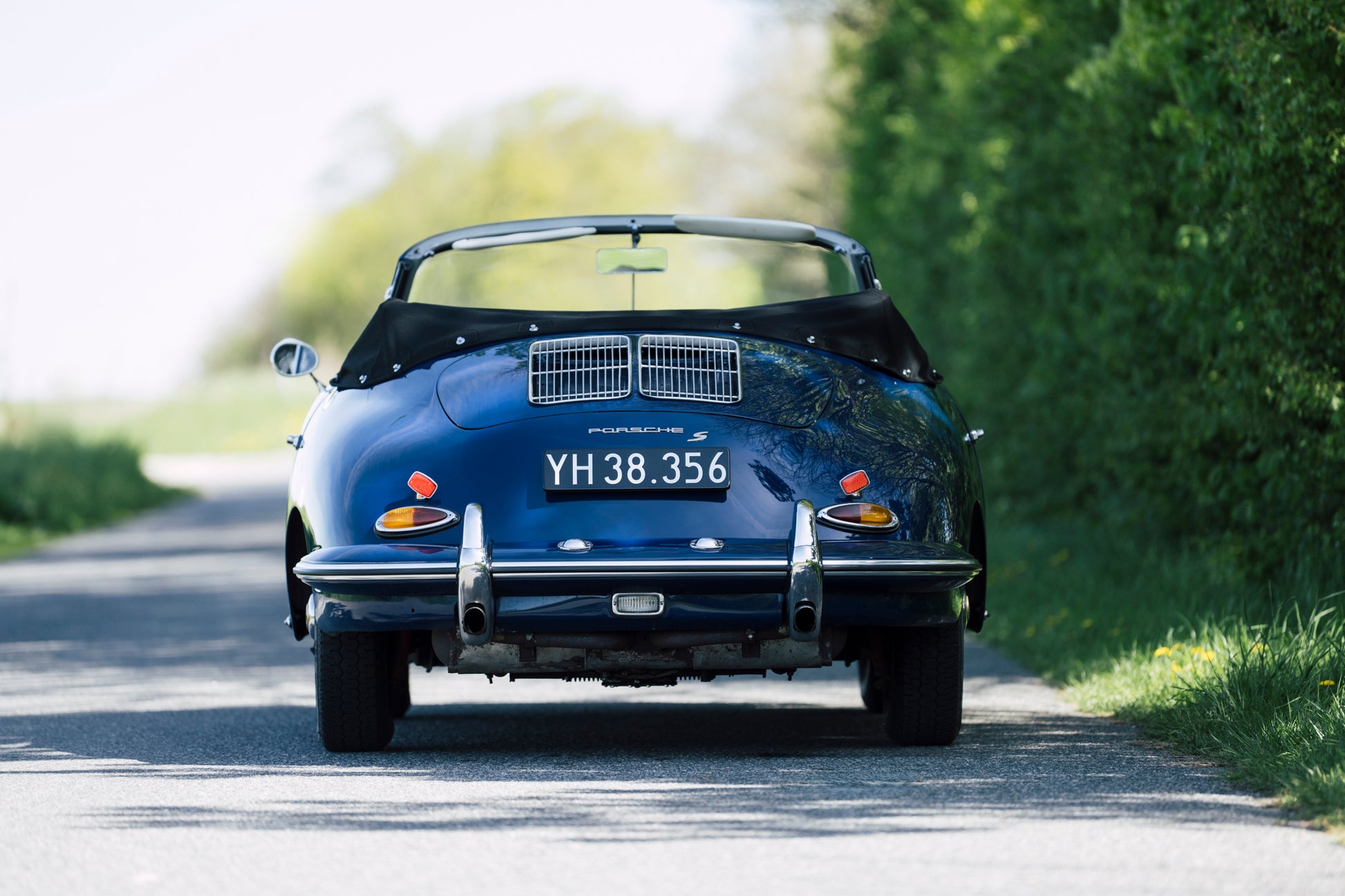 Rear end details of a 1962 Porsche 356 B 1600 S Cabriolet T6 for sale.
