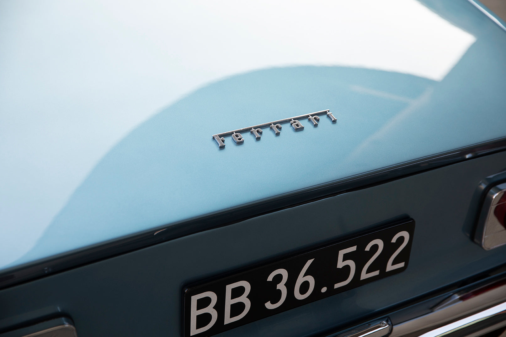 Ferrari logo and historical plates. 1969 Ferrari 365GT 2+2.