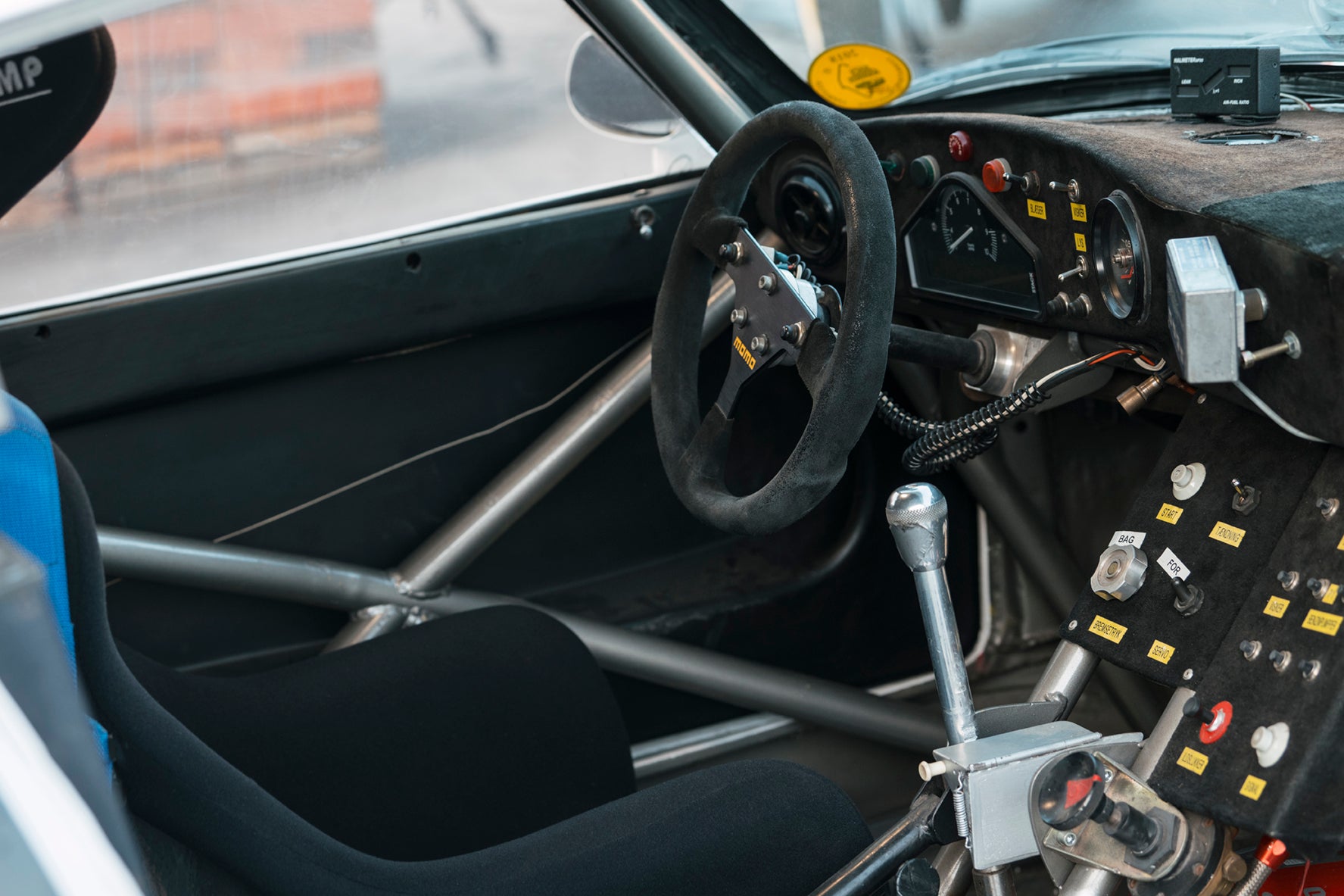 Robust racing interior. 1997 Porsche 911 GT1 for sale.